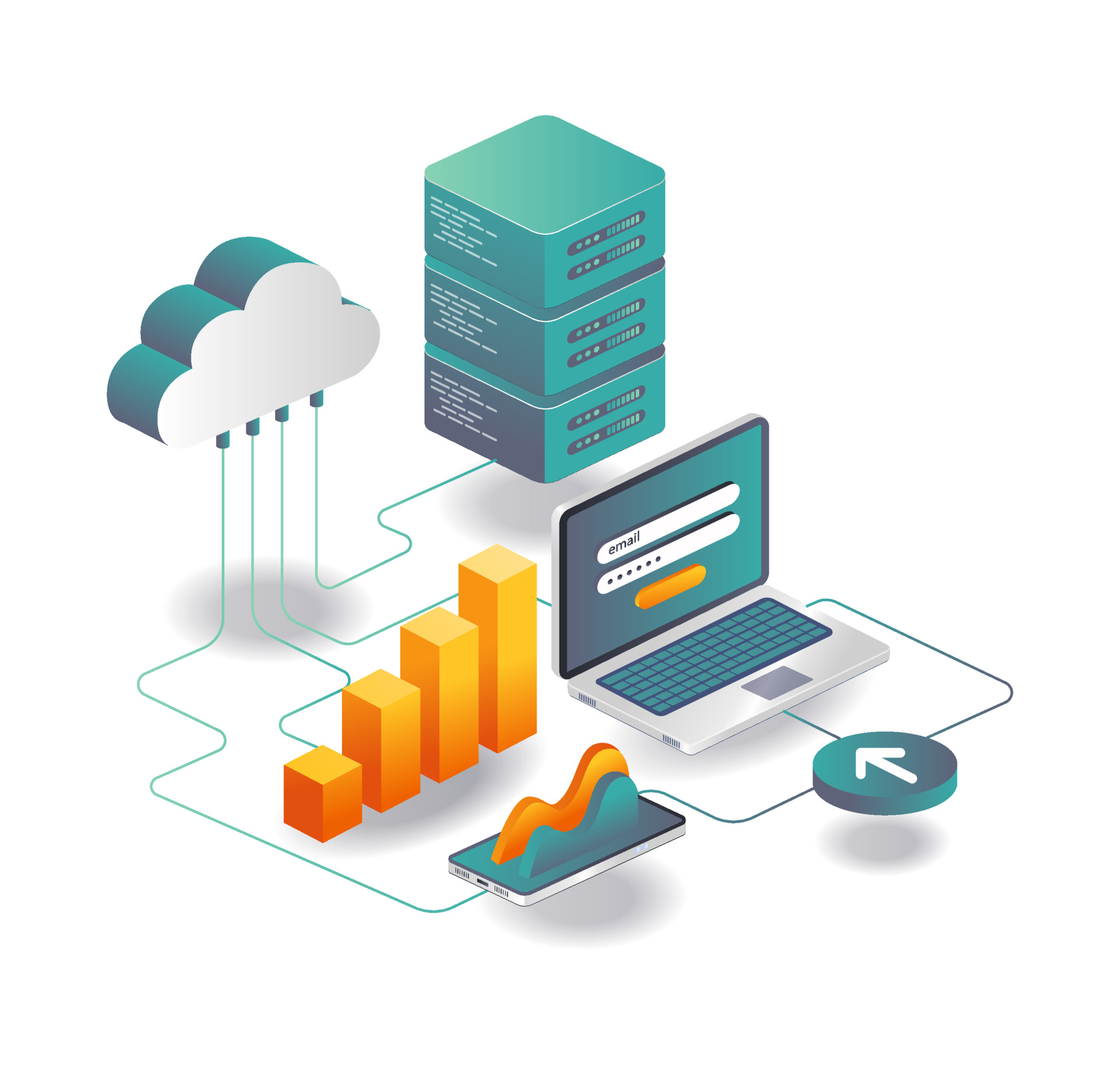 A database connection with a laptop