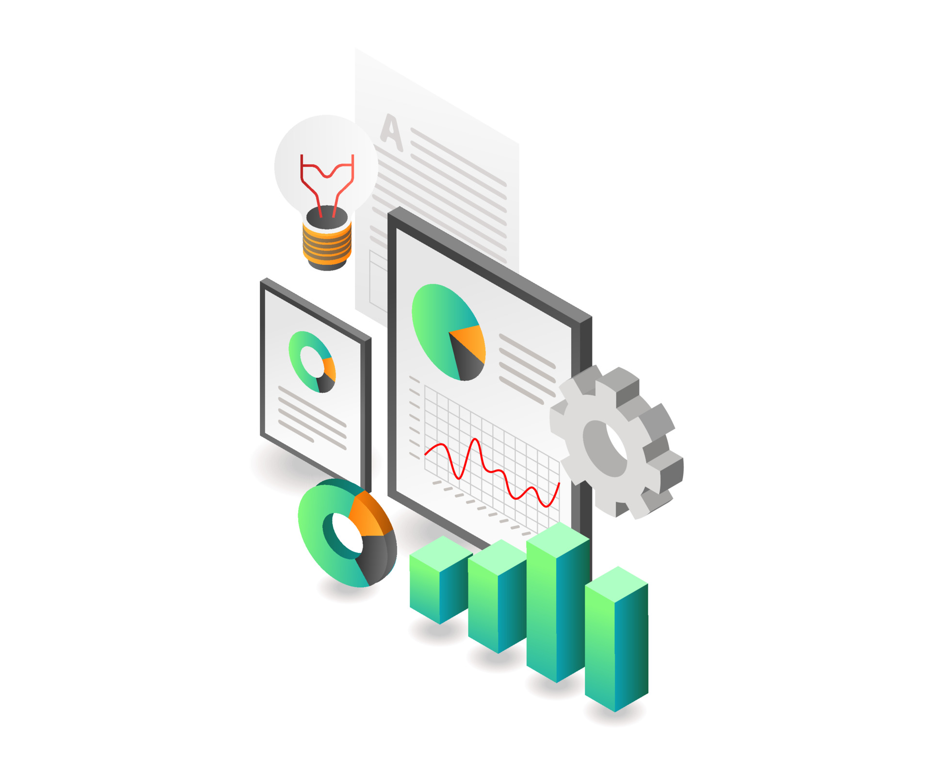 Information panels with charts